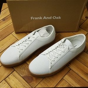 NEW white mesh & leather sneakers